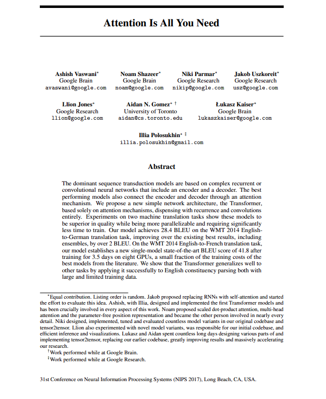 Attention Is All You Need paper architecture diagram